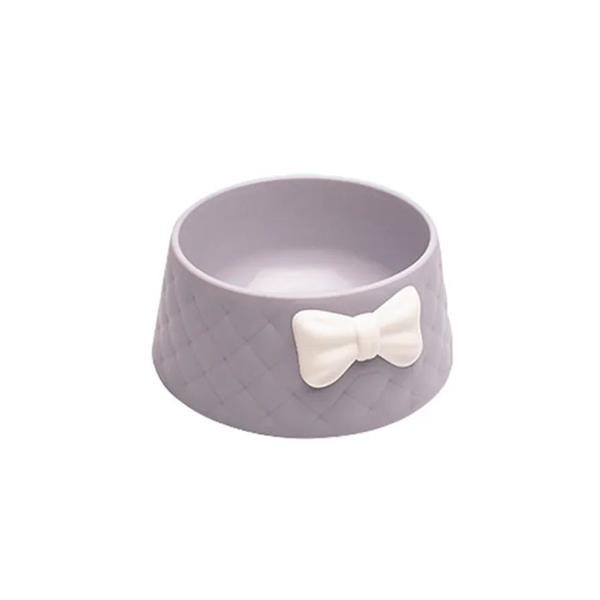 Single Plastic Pet Bowl with Bow Design